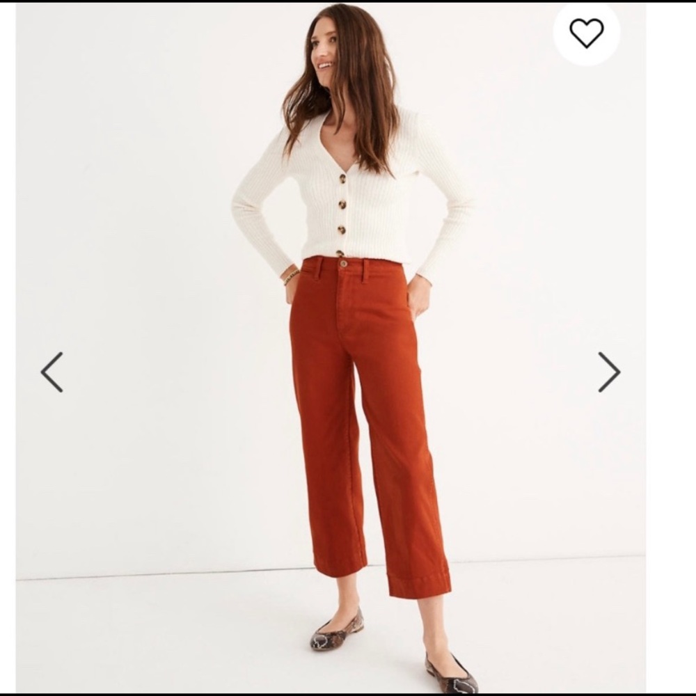 CYBER SALE✨Madewell Slim Emmet Wide-leg Crop Pants
